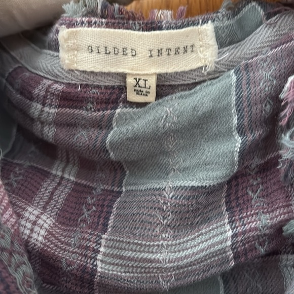 Gilded Intent Frayed Button Down- Size XL - Picture 5 of 7